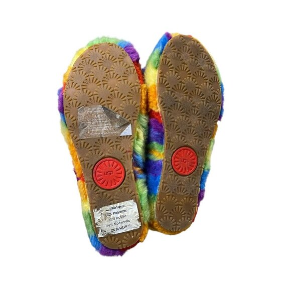 UGG Fluff Yeah Rainbow Platform Strap Support Slippers Size 5 - Picture 6 of 7